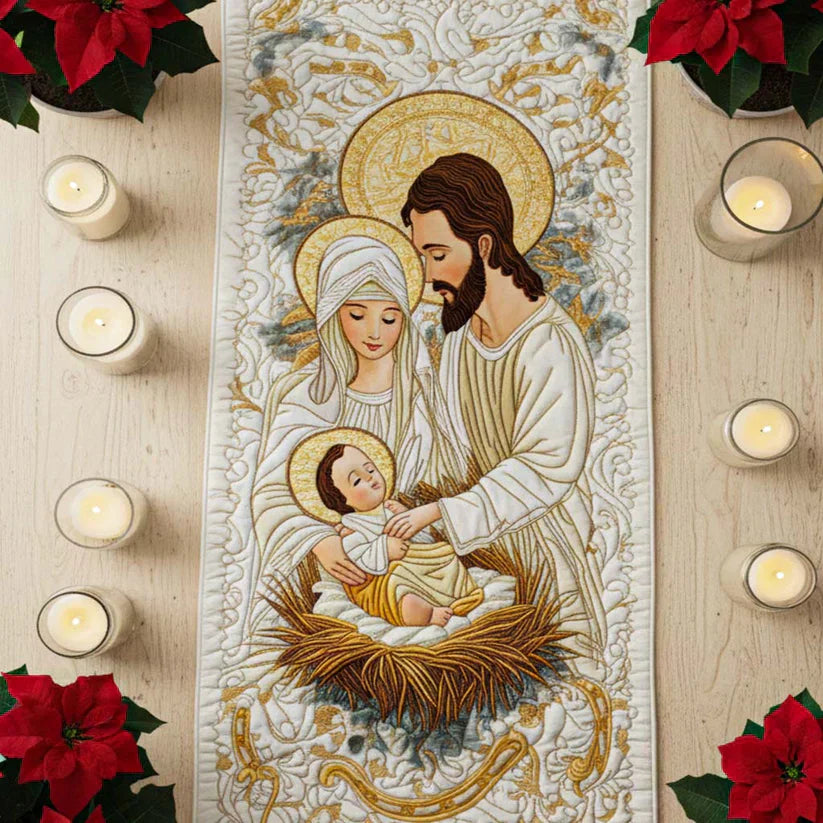 Gesteppter Tischläufer - Licht von Bethlehem