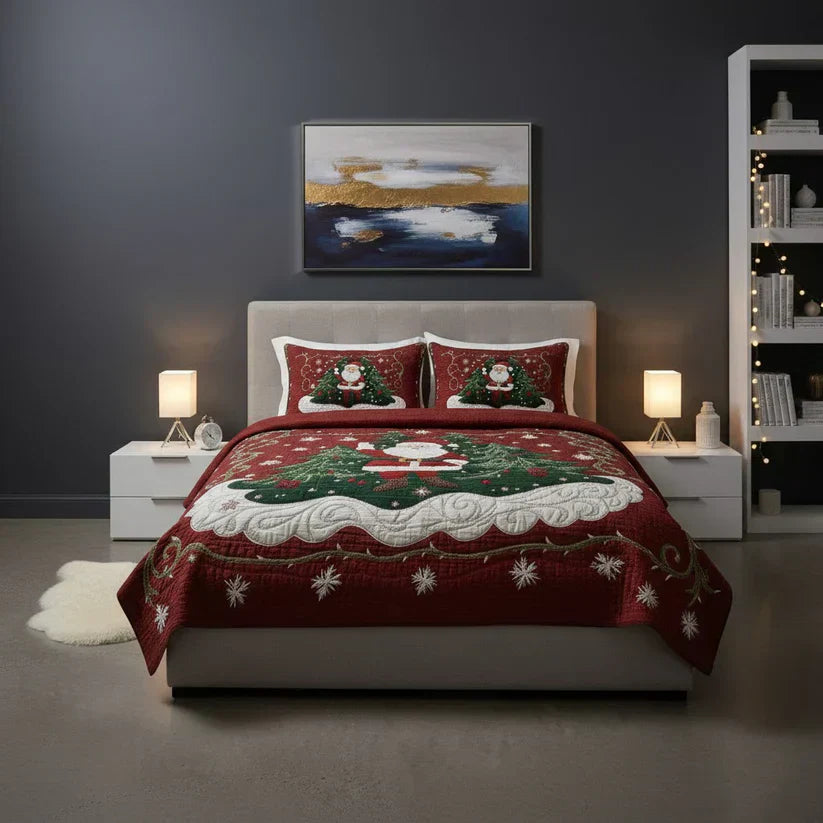 3-teiliges gestepptes Bettwäsche-Set - Werkstatt des Weihnachtsmanns