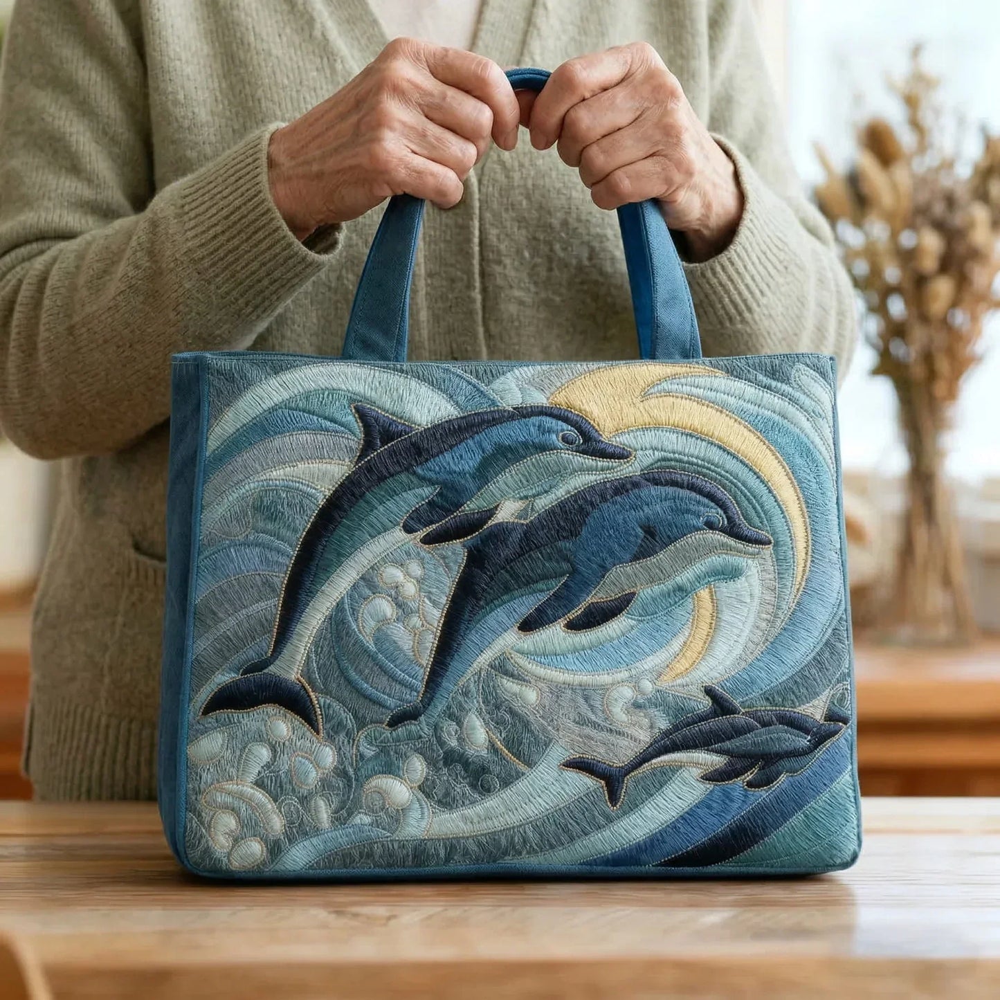 Handgefertigte Tasche - Ozeandelfin