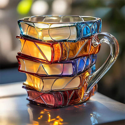Einzigartige handgefertigte 3D-Tasse für Buchliebhaber