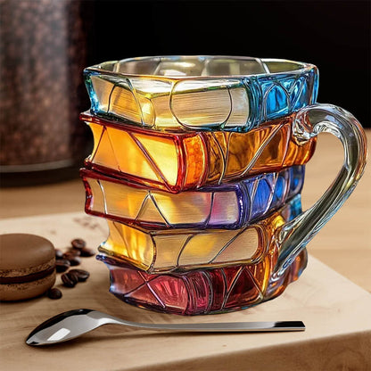 Einzigartige handgefertigte 3D-Tasse für Buchliebhaber
