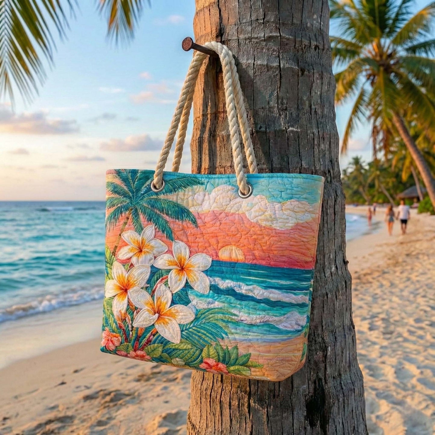 Gesteppte Strandtasche „Tropischer Geist“