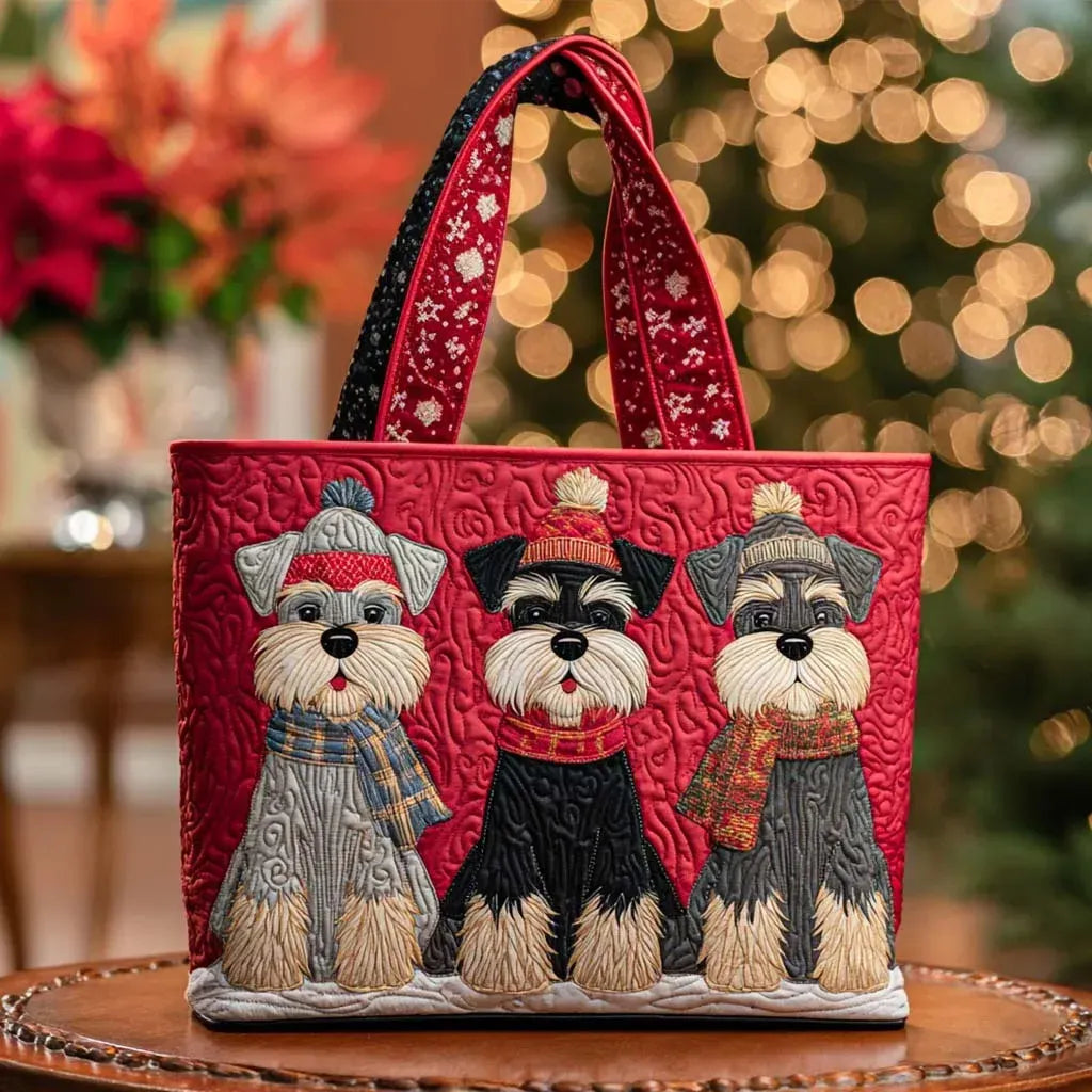 Handgefertigte Tasche - Schnauzer-Trio