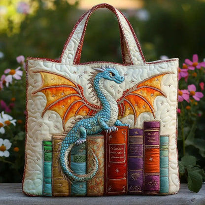 Gesteppte Tasche - Smaragddrache, Wächter der Bücher