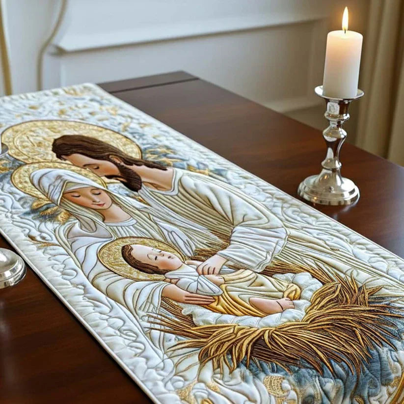 Gesteppter Tischläufer - Licht von Bethlehem