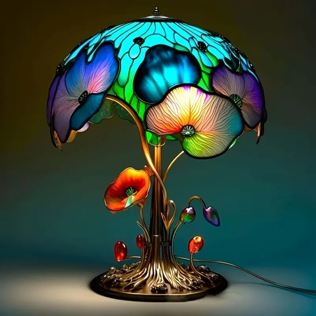 Boho-Chic Blumen-Pilzlampe