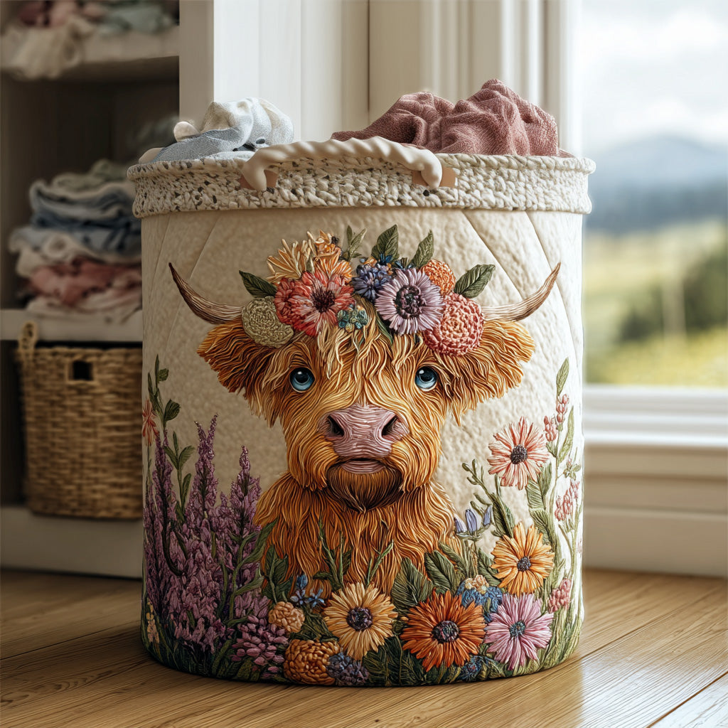 Gesteppter Wäschekorb „Charme der Highlands“