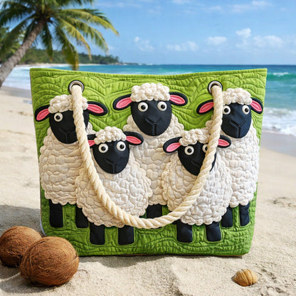 Gesteppte Strandtasche „Himmel der Schafe“