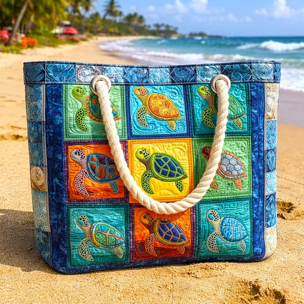 Gesteppte Strandtasche „Ruhige Schildkröte“