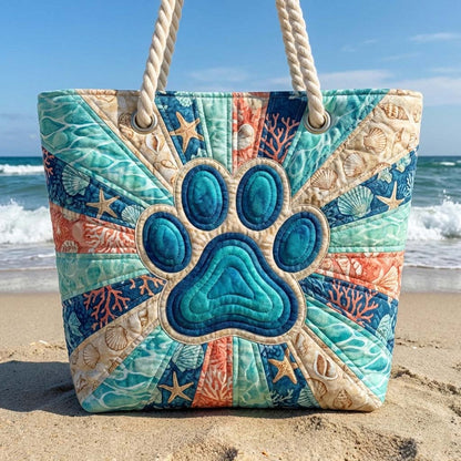 Gesteppte Strandtasche „Pfotenabdruck“