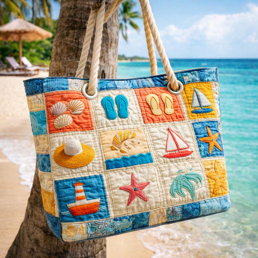 Gesteppte Strandtasche „Sommerliebe“