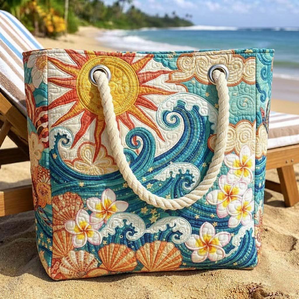 Gesteppte Strandtasche „Warmer Lichtschein“