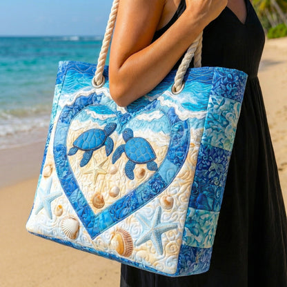 Gesteppte Strandtasche „Schildkrötenruhe“