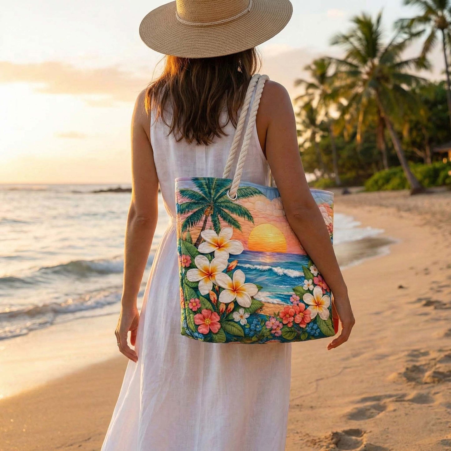 Gesteppte Strandtasche „Tropische Brise“