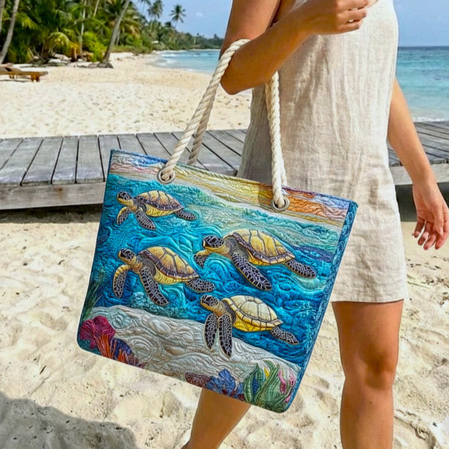 Gesteppte Strandtasche „Meeresschildkröte“