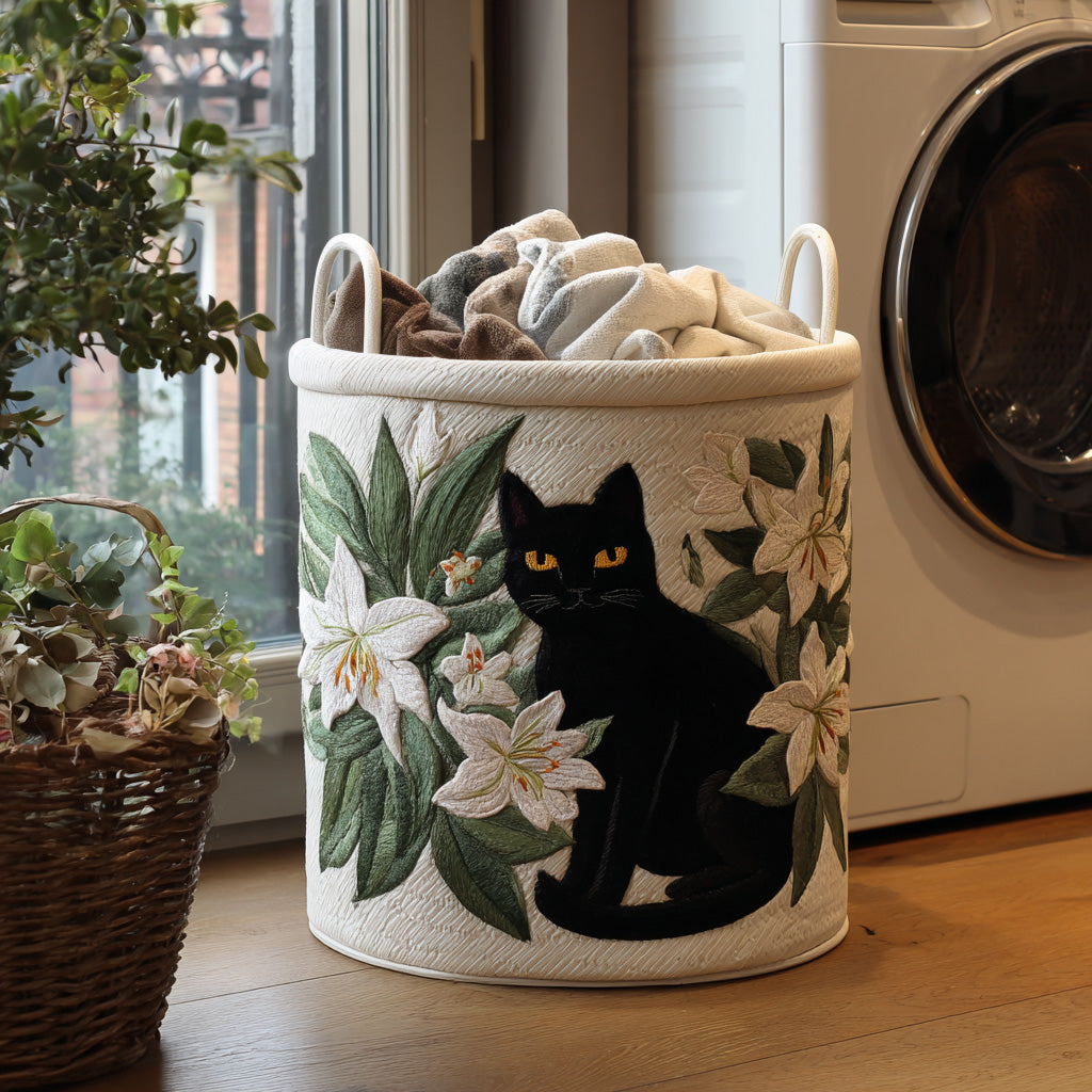 Gesteppter Wäschekorb „Katzen“