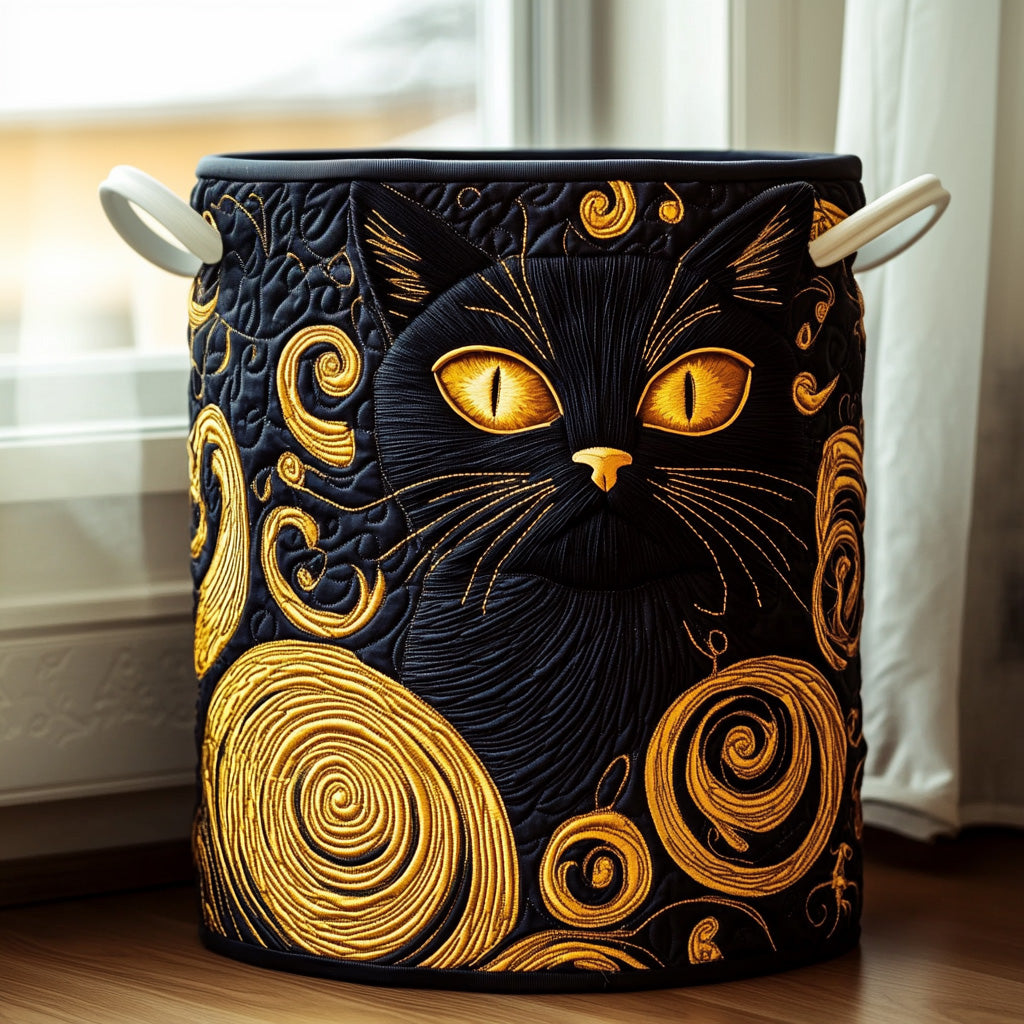 Gesteppter Wäschekorb „Katzen“