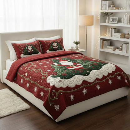 3-teiliges gestepptes Bettwäsche-Set - Werkstatt des Weihnachtsmanns