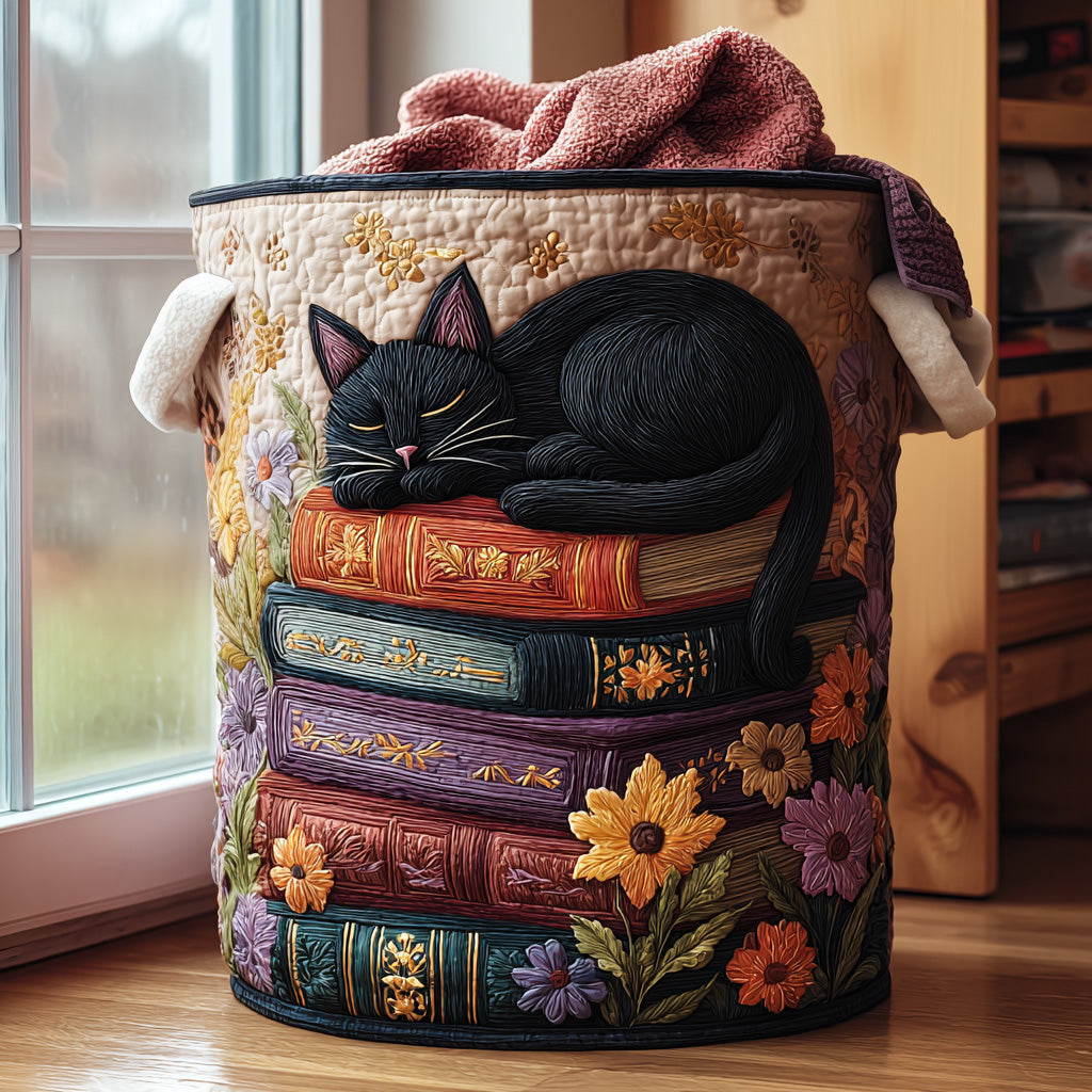 Gesteppter Wäschekorb „Katzen“