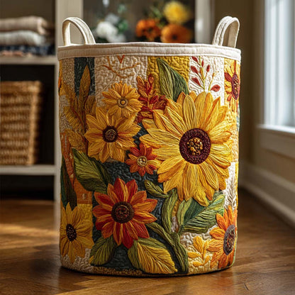 Gesteppter Wäschekorb „Sonnenblumen-Traum“