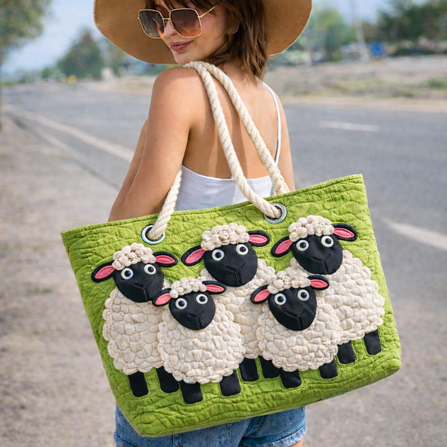 Gesteppte Strandtasche „Himmel der Schafe“