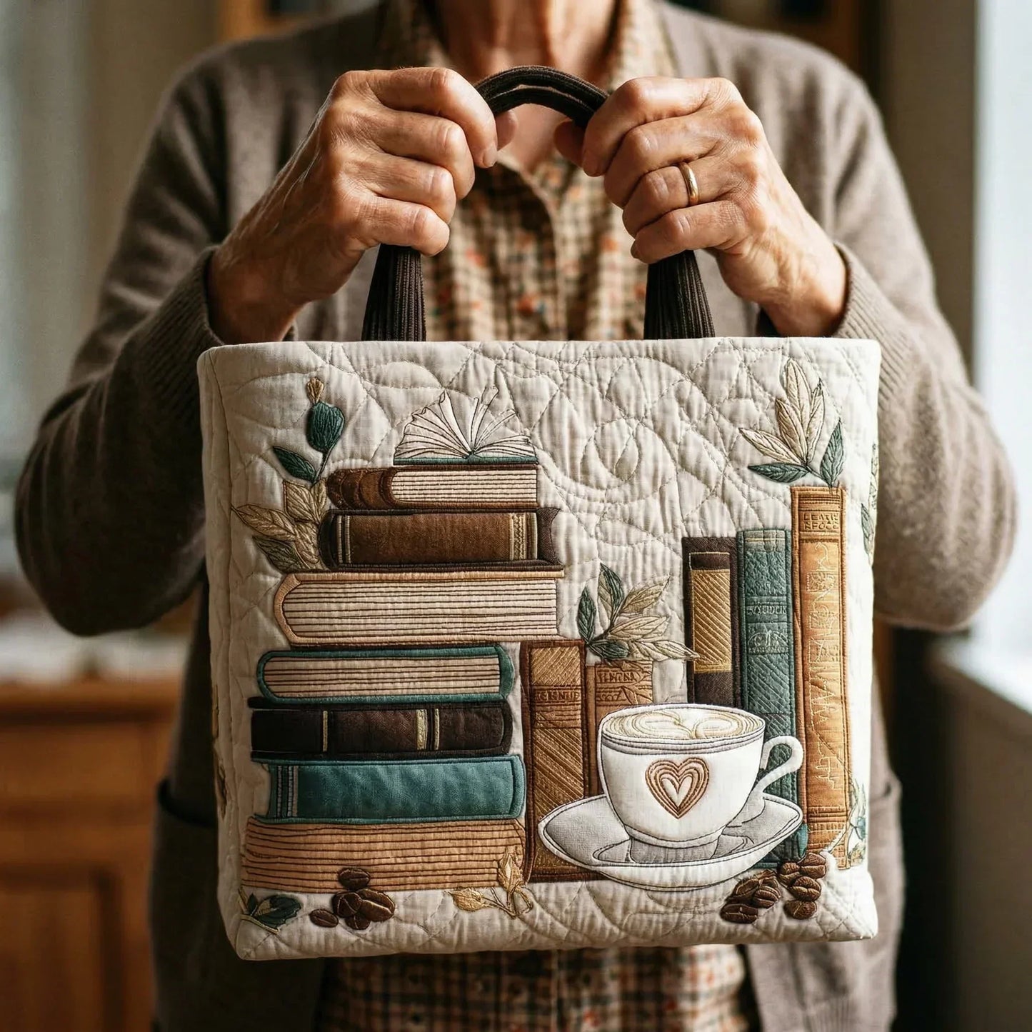 Handgefertigte Tasche - Kaffee-Kapitel
