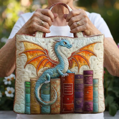 Gesteppte Tasche - Smaragddrache, Wächter der Bücher