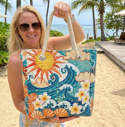 Gesteppte Strandtasche „Warmer Lichtschein“